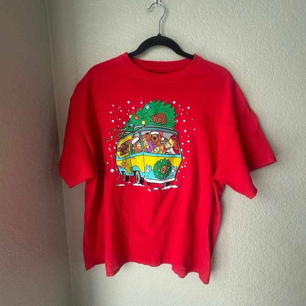 Scooby Doo‎ Christmas Holiday T-Shirt Red Unisex XL Hanna Barbera Licensed Exc!